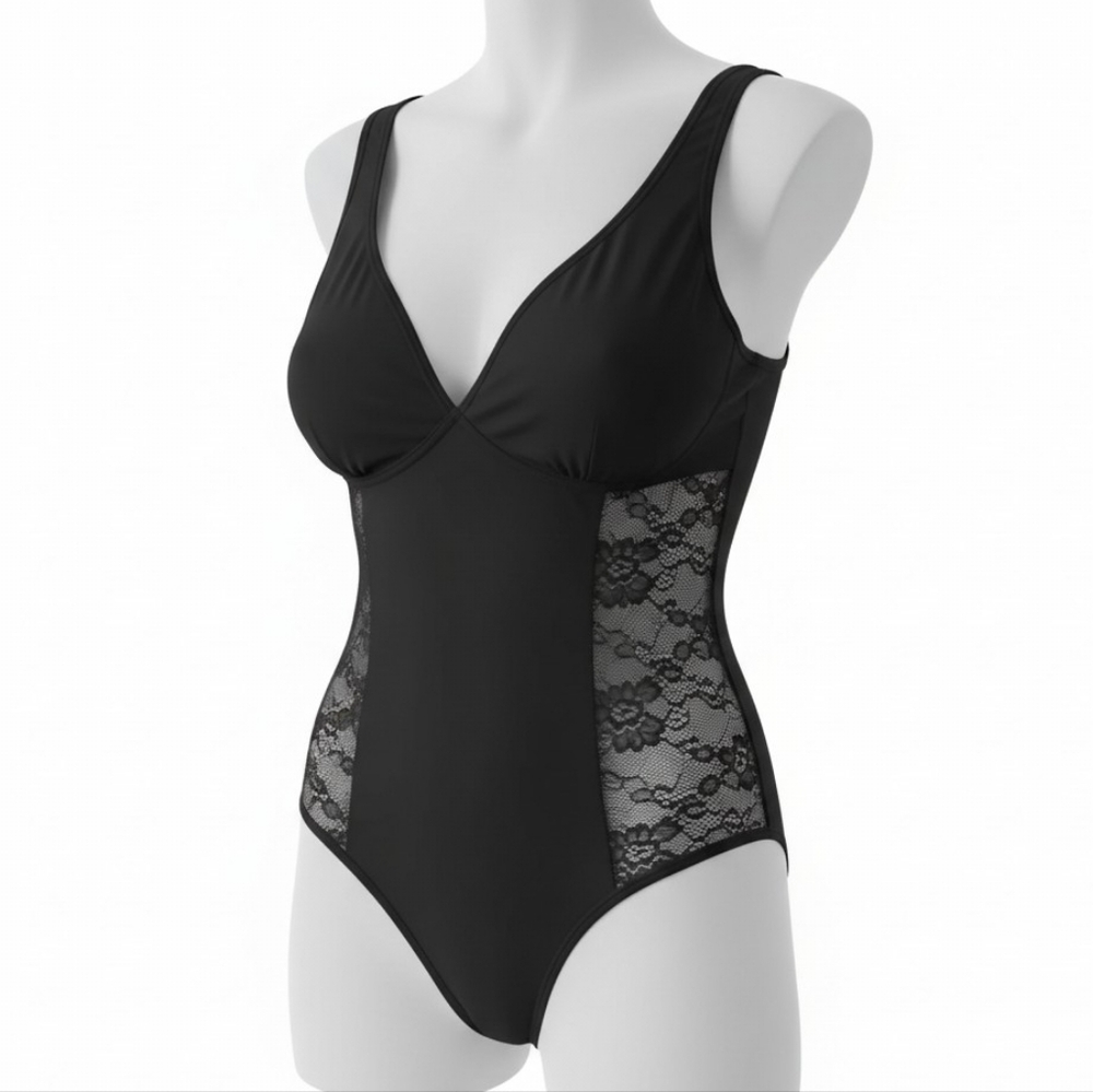 NWT Black lace thong bodysuit forever21